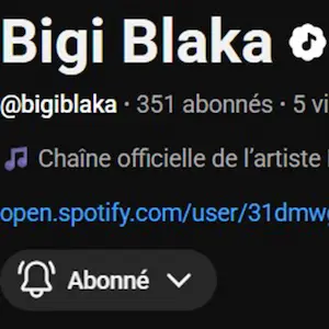 Chaîne YouTube officielle Bigi Blaka avec badge OAC