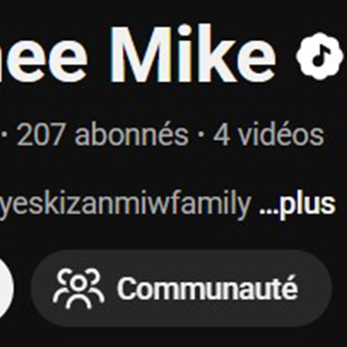 Chaîne YouTube officielle Lil Shee Mike avec badge OAC